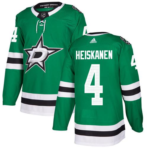 Adidas Stars #4 Miro Heiskanen Green Home Authentic Youth Stitched NHL Jersey - Click Image to Close
